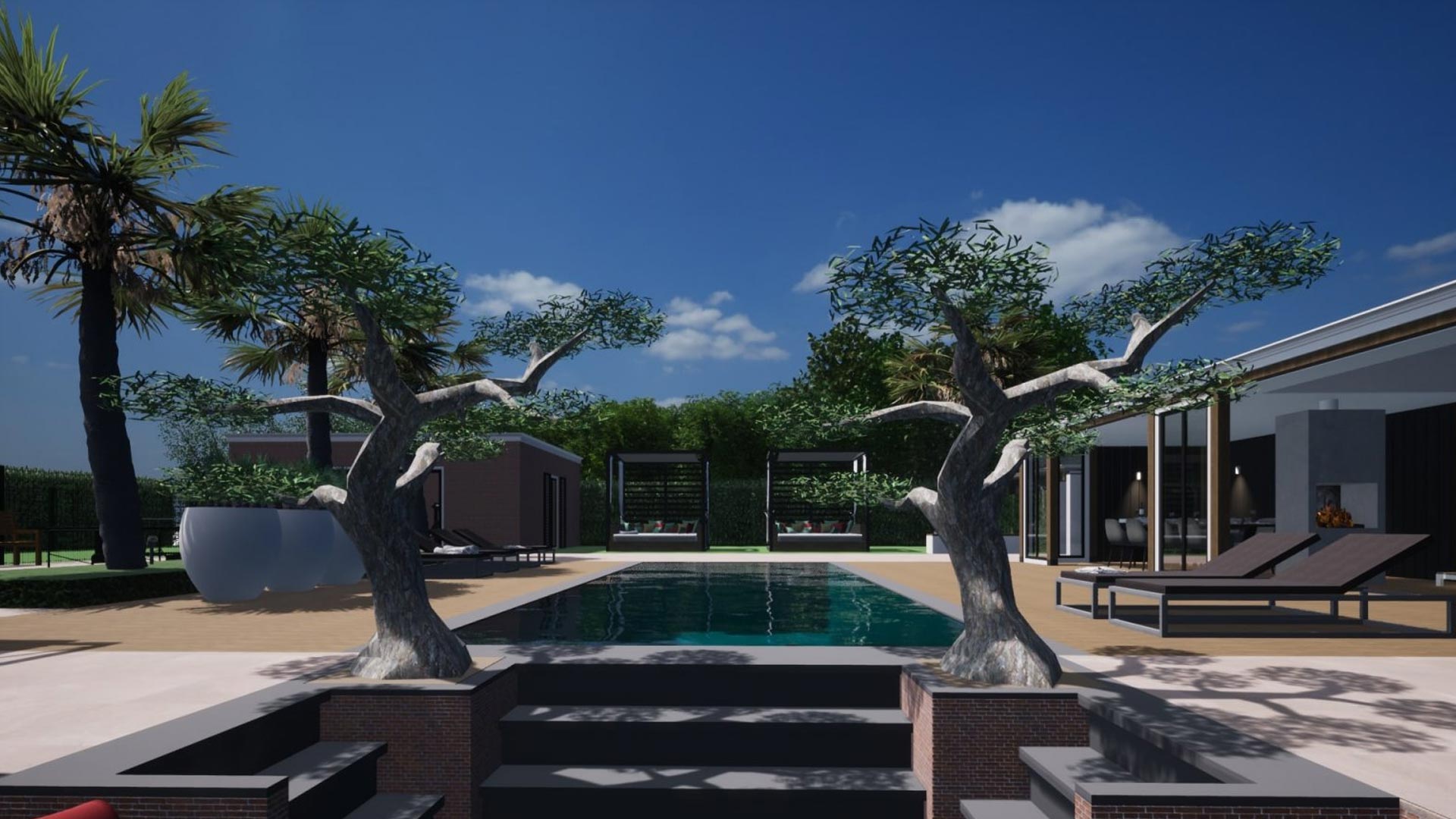 Luxe Ibiza stijl tuin met tuinhuis | The Organic Gardenroom