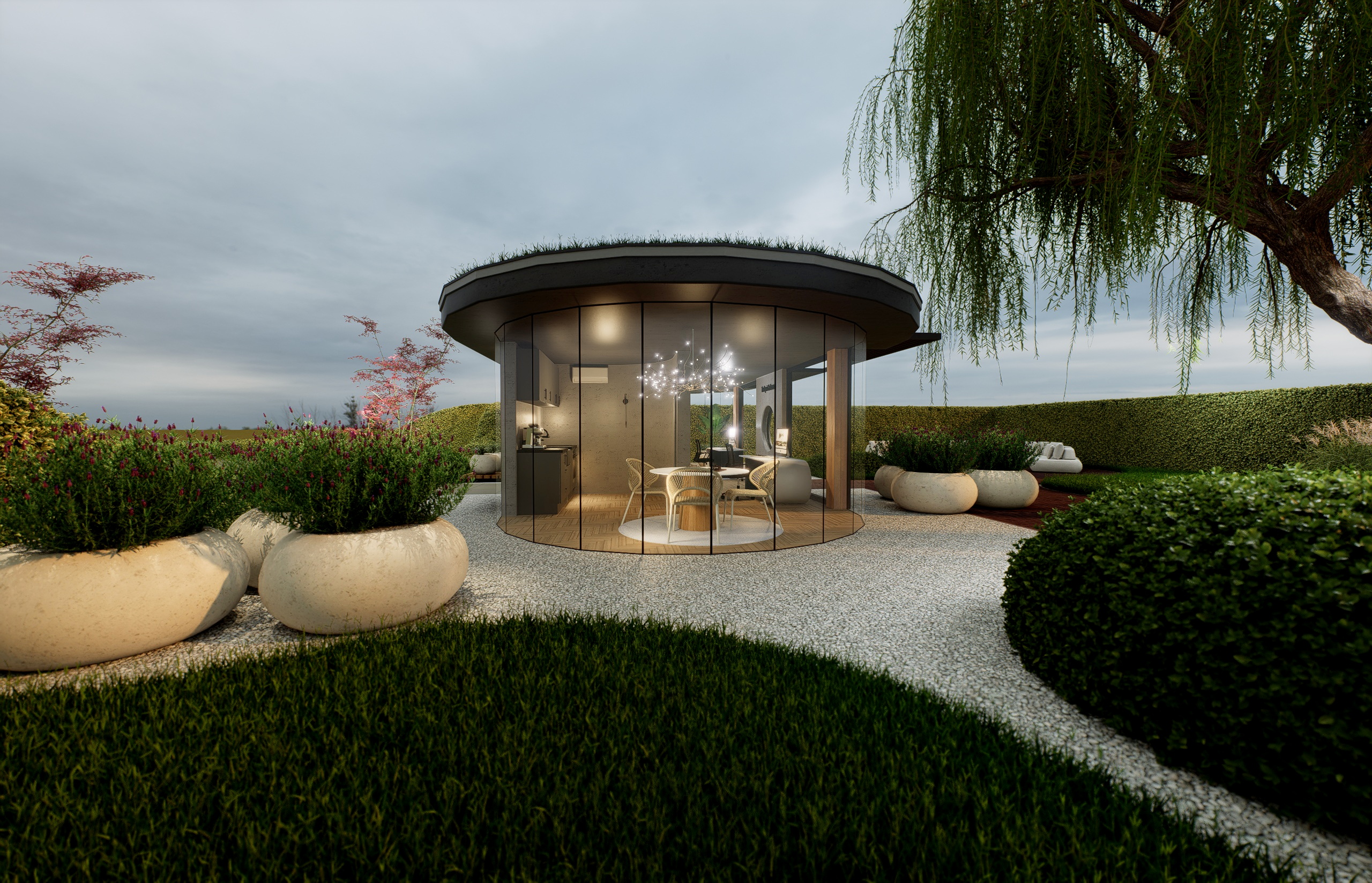 Lichtinval in Tuinkantoor Sena