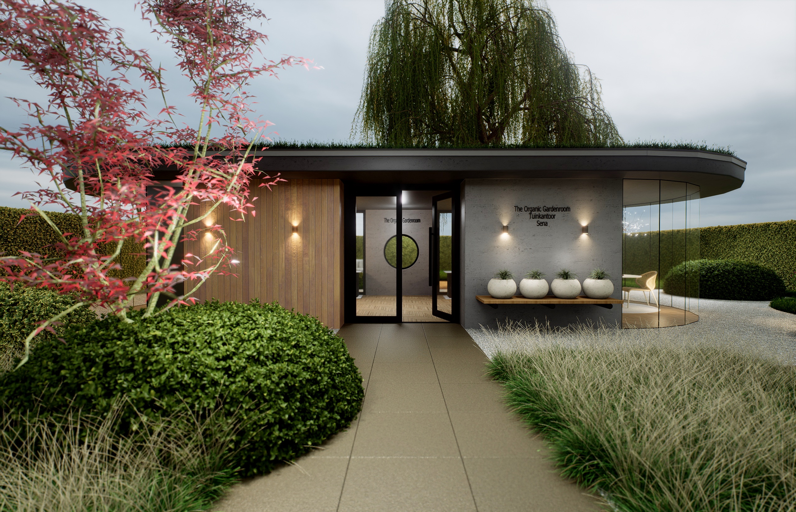 Vooraanzicht Tuinkantoor Sena